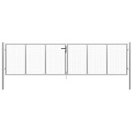 Garden gate galvanized steel 415×175 cm silver 144300 - Gate