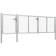 Garden gate steel 400×100 cm silver 144347 - Gate