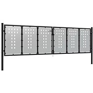 Garden fence gate steel 400×75 cm silver 144375 - Gate