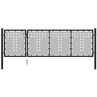 Garden gate steel 350×75 cm black 144381 - Gate