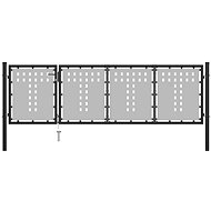 Garden gate steel 350×100 cm black 144382 - Gate