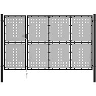 Garden gate steel 350×150 cm black 144384 - Gate