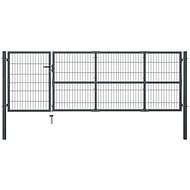 Garden gate with posts steel 350×100 cm anthracite 144399 - Gate