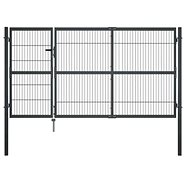 Garden gate with posts steel 350×140 cm anthracite 144401 - Gate