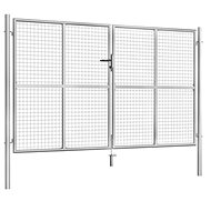 Garden gate galvanized steel 306×200 cm silver 144764 - Gate