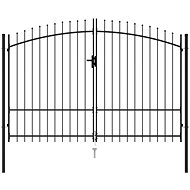 Double-leaf garden gate with spikes steel 3×1,75 m black 145737 - Gate