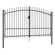 Double-leaf garden gate with spikes steel 3×2 m black 145738 - Gate