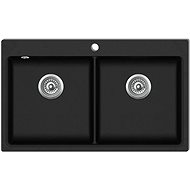 Kitchen Sink with Double Sink Granite, Black - Granite Sink