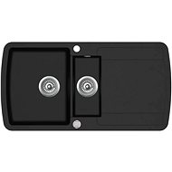 Double Granite Kitchen Sink, Black - Granite Sink