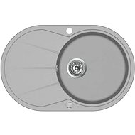 Granite Kitchen Sink Single Basin, Oval Grey - Granite Sink