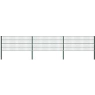Fence piece with posts iron 5,1×0,8 m green 278606 - Fence Components