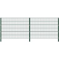 Fence piece with posts iron 3,4×1,2 m green 278662 - Fence Components