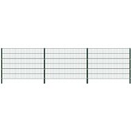Fence piece with posts iron 5,1×1,2 m green 278663 - Fence Components