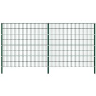 Fence piece with posts iron 3,4×1,6 m green 278671 - Fence Components