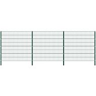 Fence piece with posts iron 5,1×1,6 m green 278672 - Fence Components
