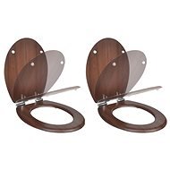 Toilet seats with slow folding function 2 pcs brown MDF 275906 - Toilet Seat