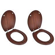 Toilet seats with lids 2 pcs MDF brown 275909 - Toilet Seat