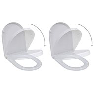 Toilet seats with slow folding function 2 pcs white plastic 275928 - Toilet Seat