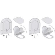 Toilet seats with slow folding function 2 pcs white plastic 275930 - Toilet Seat