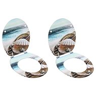 Toilet seat 2 pcs with lids MDF shell motif 276993 - Toilet Seat