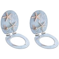 Toilet seat with slow folding function 2 pcs MDF star motif 276997 - Toilet Seat