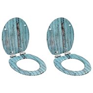 Toilet seat with slow folding function 2 pcs MDF wood motif 276999 - Toilet Seat