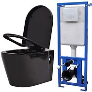 Hanging toilet with concealed cistern ceramic black 274670 - Toilet Combi