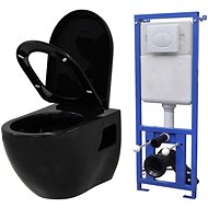 Hanging toilet with concealed cistern ceramic black 275792 - Toilet Combi
