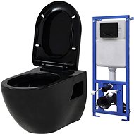 Hanging toilet with concealed cistern ceramic black 3054479 - Toilet Combi