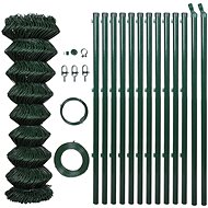 Wire mesh with posts steel 0,8 × 25 m green 140356 - Metal Fence