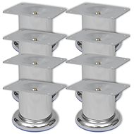Round sofa legs 8 pcs chrome 60 mm 279097 - Furniture Legs