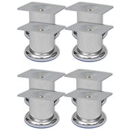 Sofa legs 8 pcs round chrome 60 mm 3051485 - Furniture Legs
