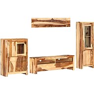 4-piece Living Room Wall Unit, Solid Sheesham Wood 286380 - Living Room Wall Unit