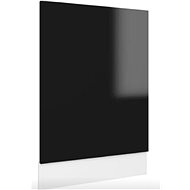 Dishwasher panel black high gloss 45×3×67 cm chipboard 802560 - Dishwasher Panel
