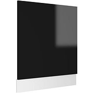 Dishwasher panel black high gloss 59,5×3×67 cm chipboard 802568 - Dishwasher Panel