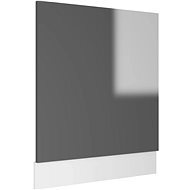 Dishwasher panel grey high gloss 59,5×3×67 cm chipboard 802569 - Dishwasher Panel