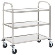 3 tier kitchen trolley 107×55×90 cm stainless steel - Food Serving Trolley