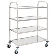 4 tier kitchen trolley 107×55×125 cm stainless steel - Food Serving Trolley
