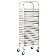 Kitchen trolley for 16 trays 38×55×163 cm stainless steel - Food Serving Trolley