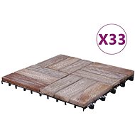 Terrace tiles 33 pcs 30×30 cm solid recycled wood 3055177 - WPC Tiles