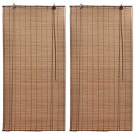 Blackout bamboo roller blinds 2 pcs 100×160 cm brown 3057519 - Roller Blind