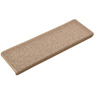 Carpet stair treads 15 pcs 65 × 25 cm light brown - Stair Treads
