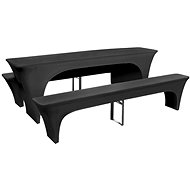 Three stretch covers for beer table / bench, anthracite - Table Cover
