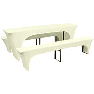 Three stretch beer table/bench covers, cream - Table Cover