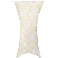 Elastic table covers 2 pcs white with gold print 60 cm - Table Cover