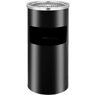 Wall-mounted Waste Bin with Ashtray, Steel 26l Black - Rubbish Bin