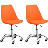 SHUMEE umělá kůže, oranžová - sada 2 ks - Konferenční židle