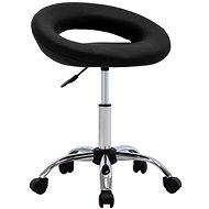 Working Chair on Castors, Black Faux Leather - Workshop Chairs 