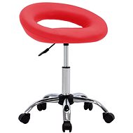 Working Chair on Castors, Red Faux Leather - Workshop Chairs 