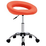 Working Chair on Wheels, Orange Faux Leather - Workshop Chairs 